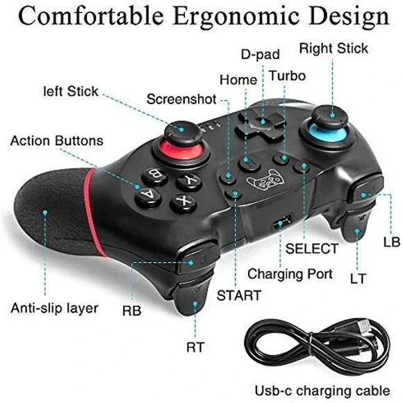 Switch Controller, Wireless Pro Controller Switch Lite (P) - Picture 5 of 7